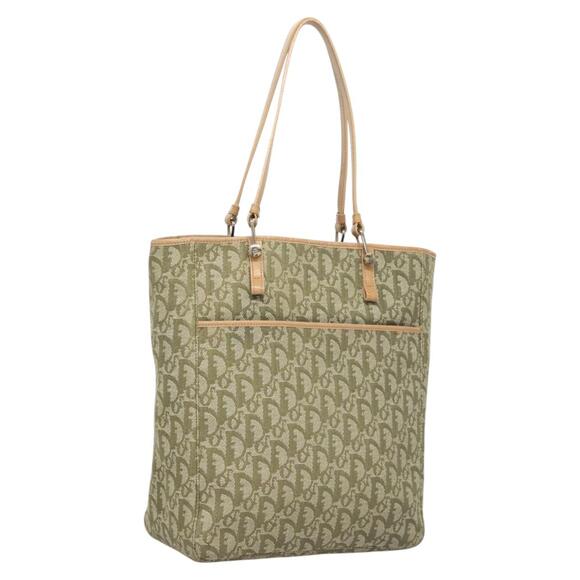DIOR Trotter Canvas Tote Bag Khaki Silver - Picture 1 of 12